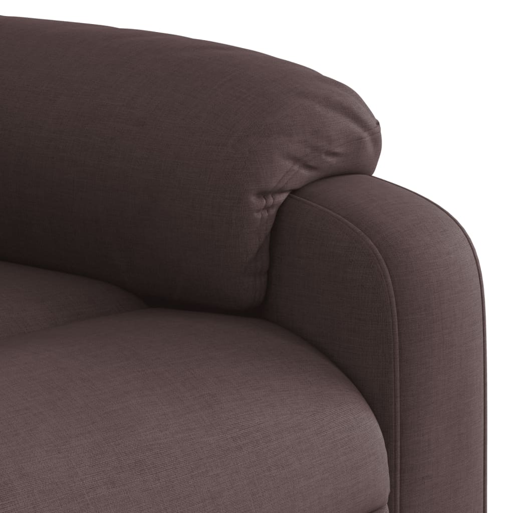 Electric massage chair with stand-up aid, dark brown fabric