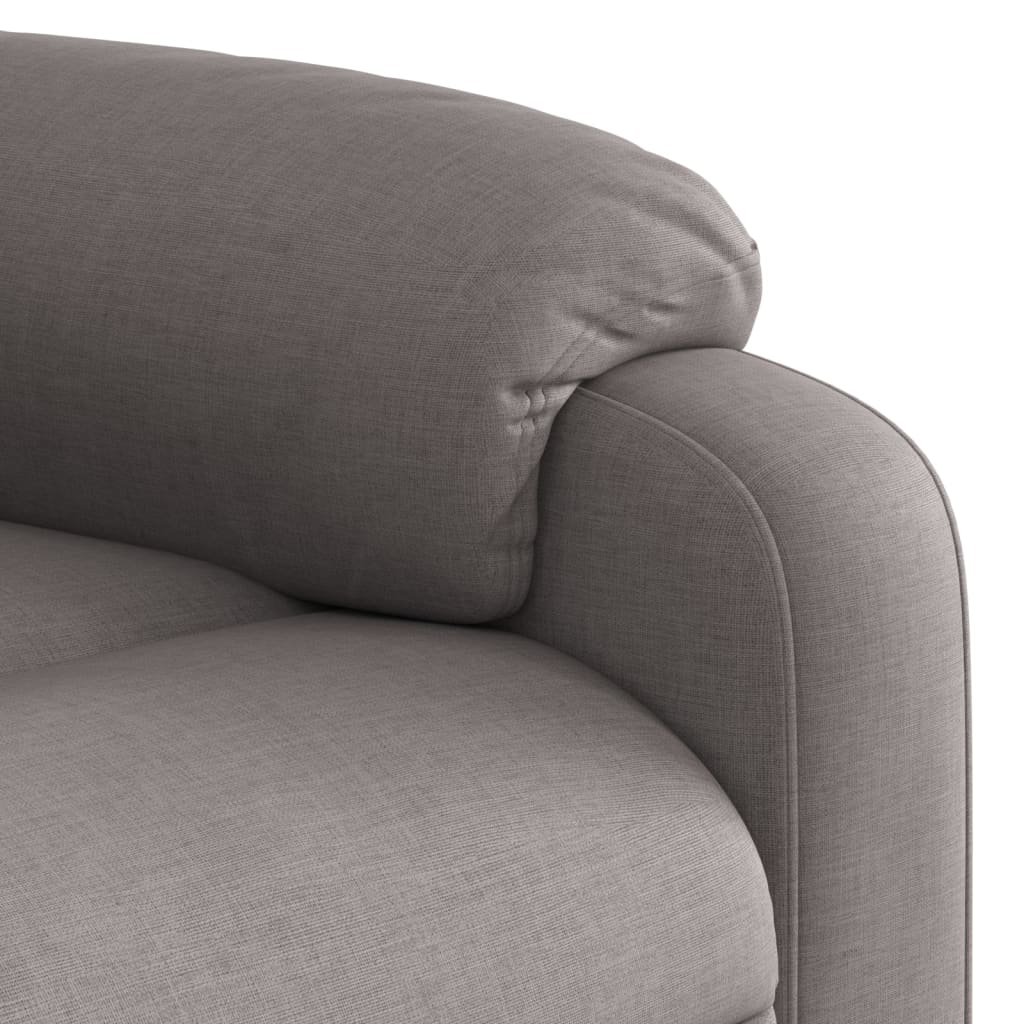 Electric massage chair with stand-up aid taupe fabric