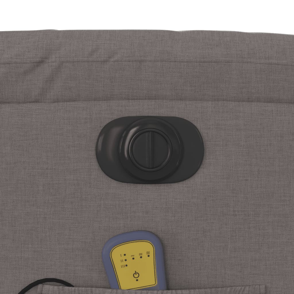 Electric massage chair with stand-up aid taupe fabric