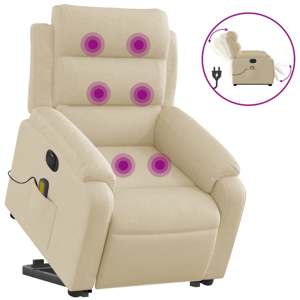Electric massage chair with stand-up aid cream fabric