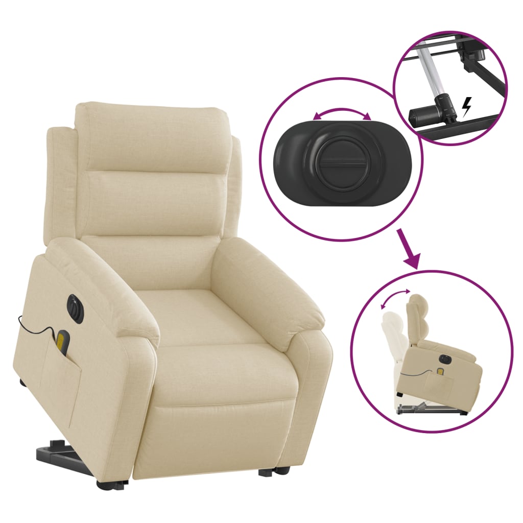 Electric massage chair with stand-up aid cream fabric