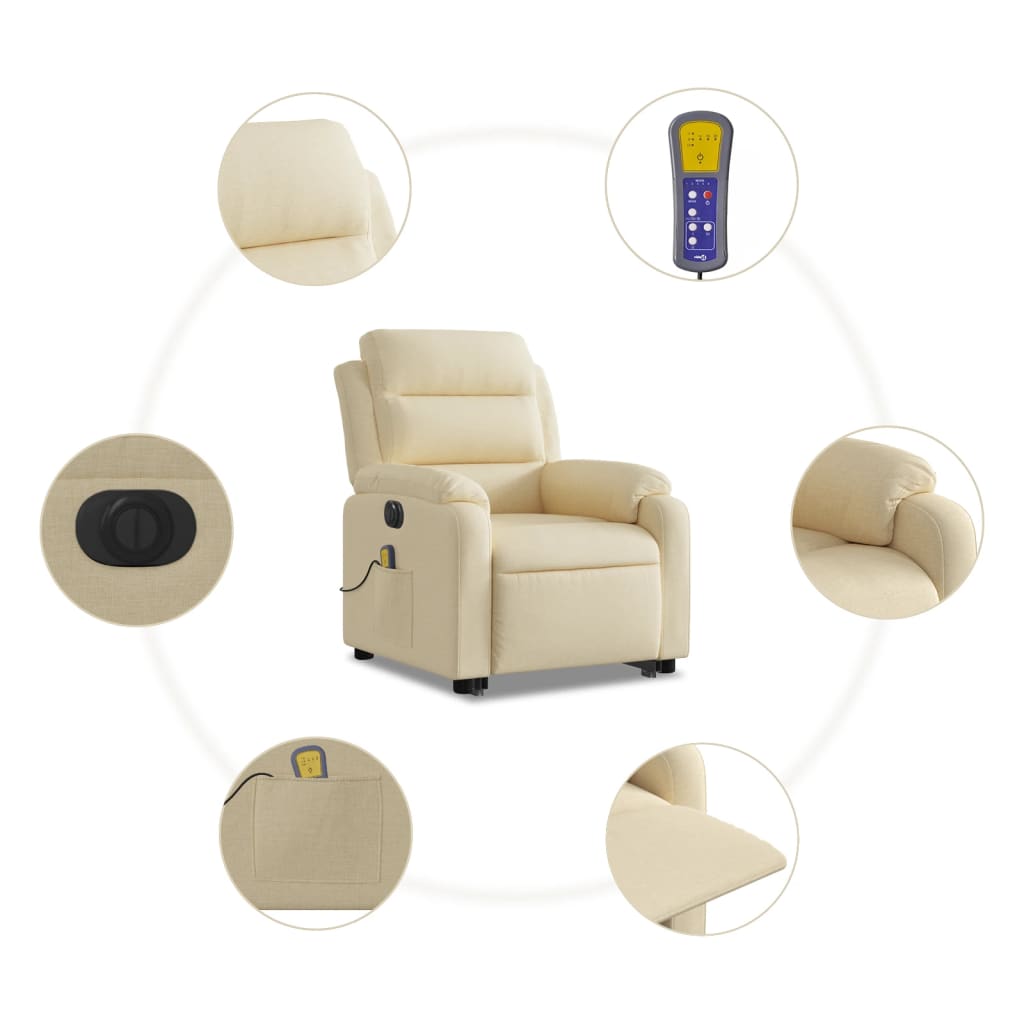 Electric massage chair with stand-up aid cream fabric