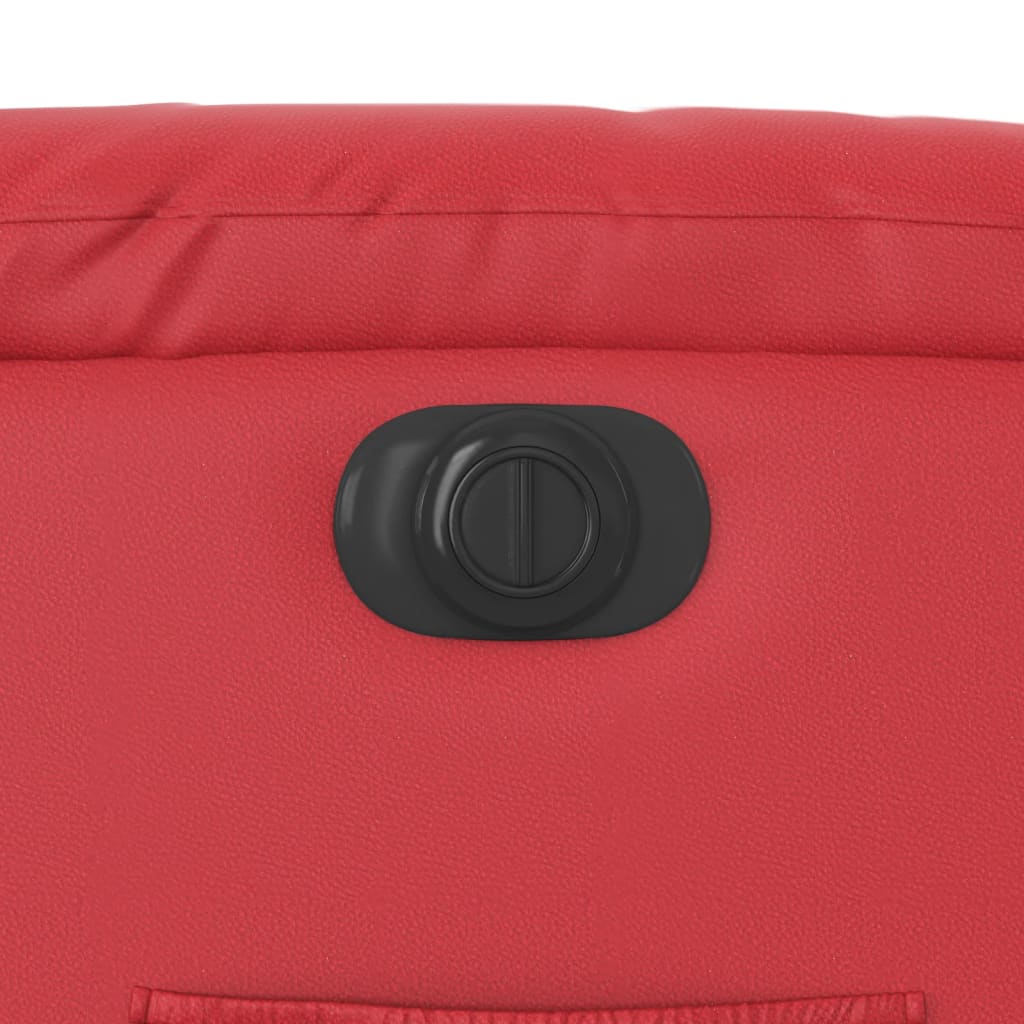 Electric recliner chair red faux leather