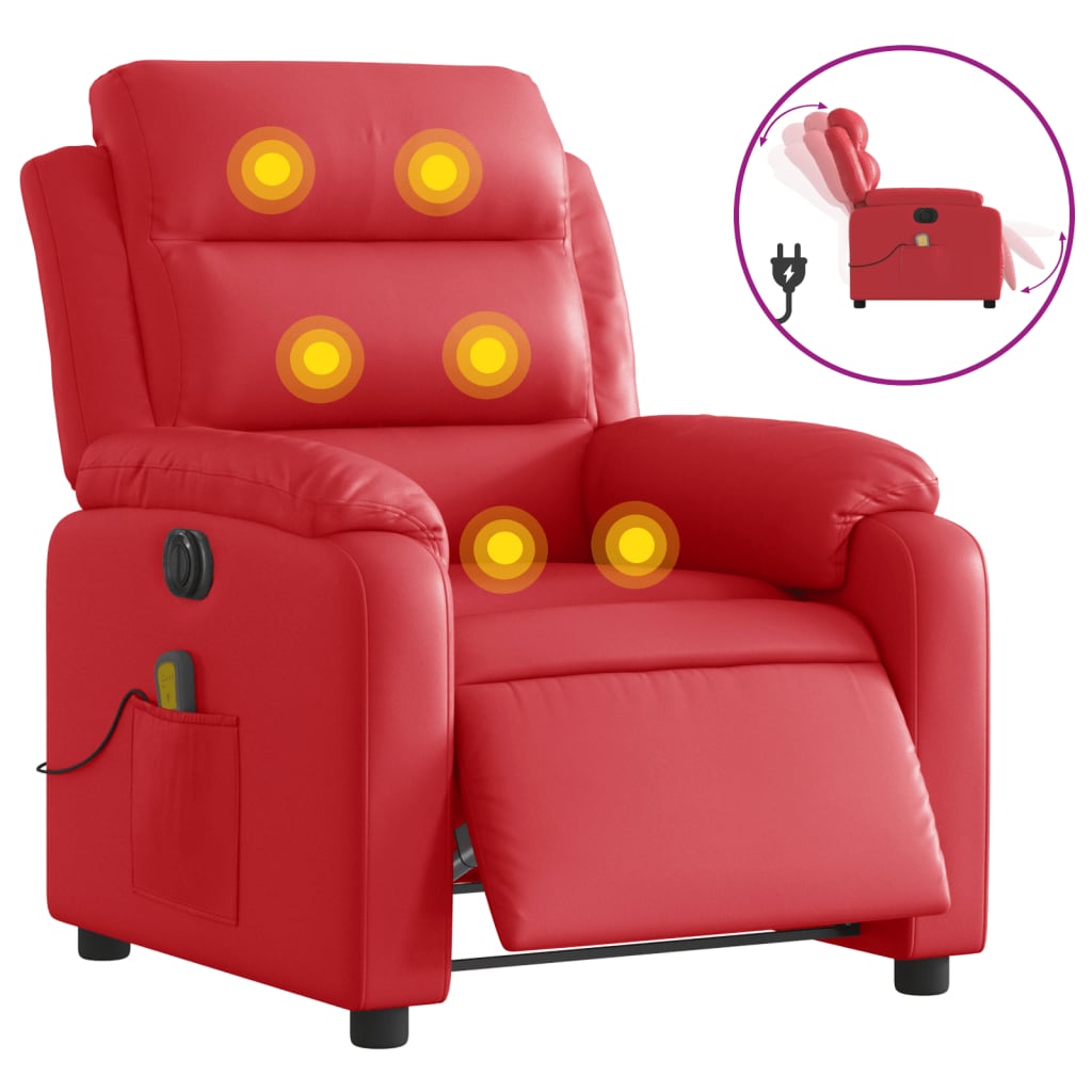 Electric massage chair red imitation leather