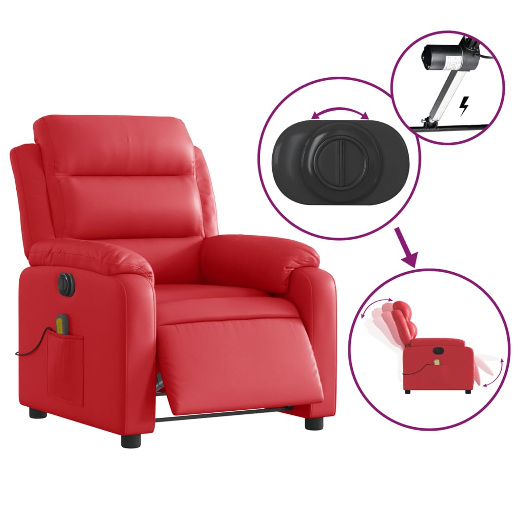 Electric massage chair red imitation leather