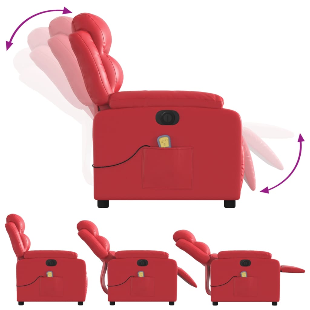 Electric massage chair red imitation leather
