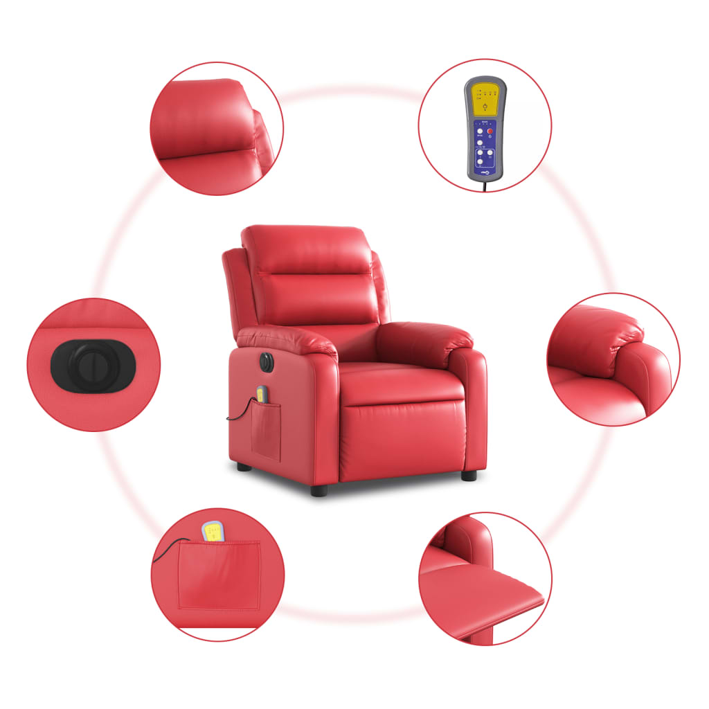 Electric massage chair red imitation leather