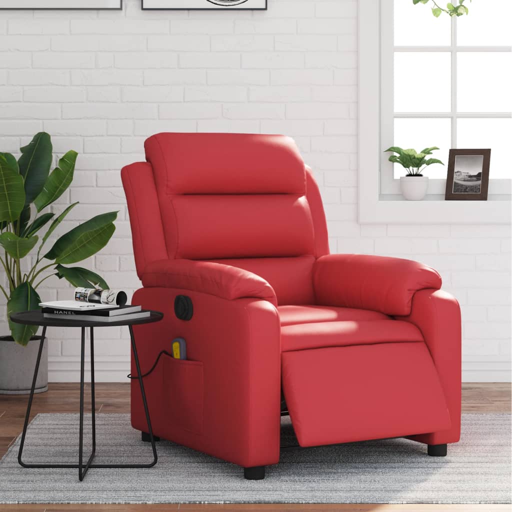 Electric massage chair red imitation leather