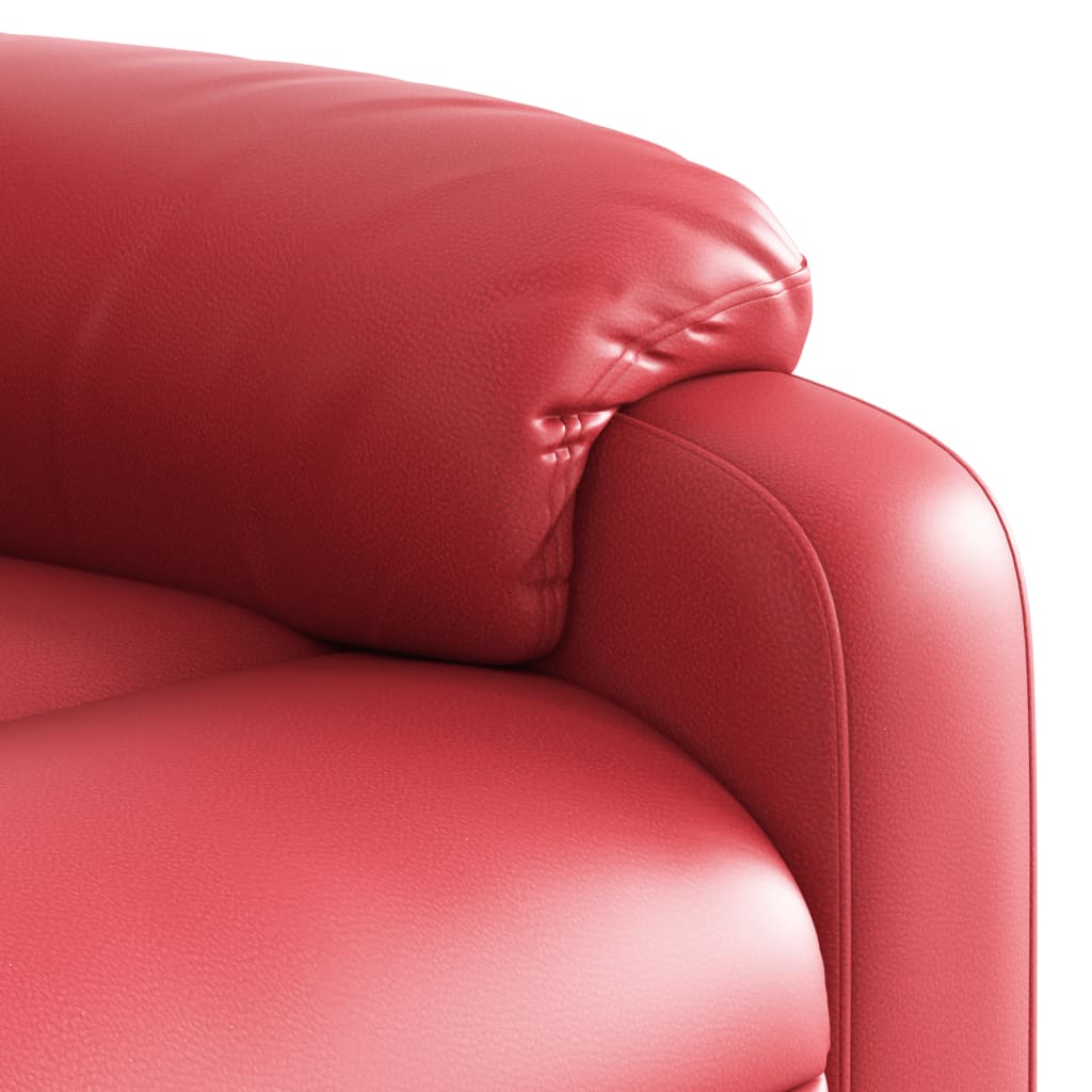 Relaxing chair with electric riser, red, artificial leather