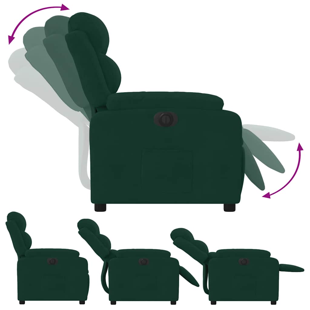 Relaxsessel Elektrisch Dunkelgrün Samt