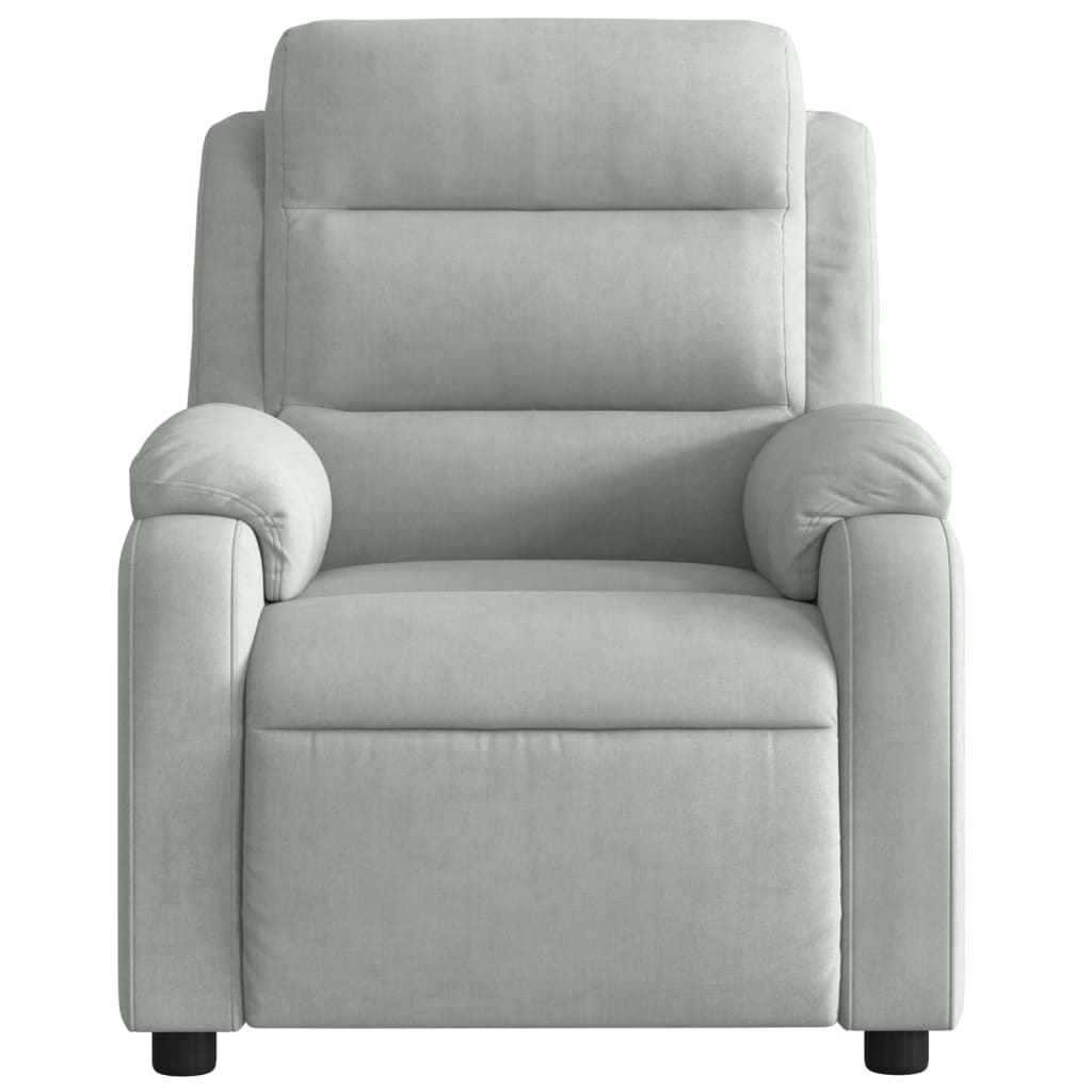 Electric Massage Chair Light Grey Velvet
