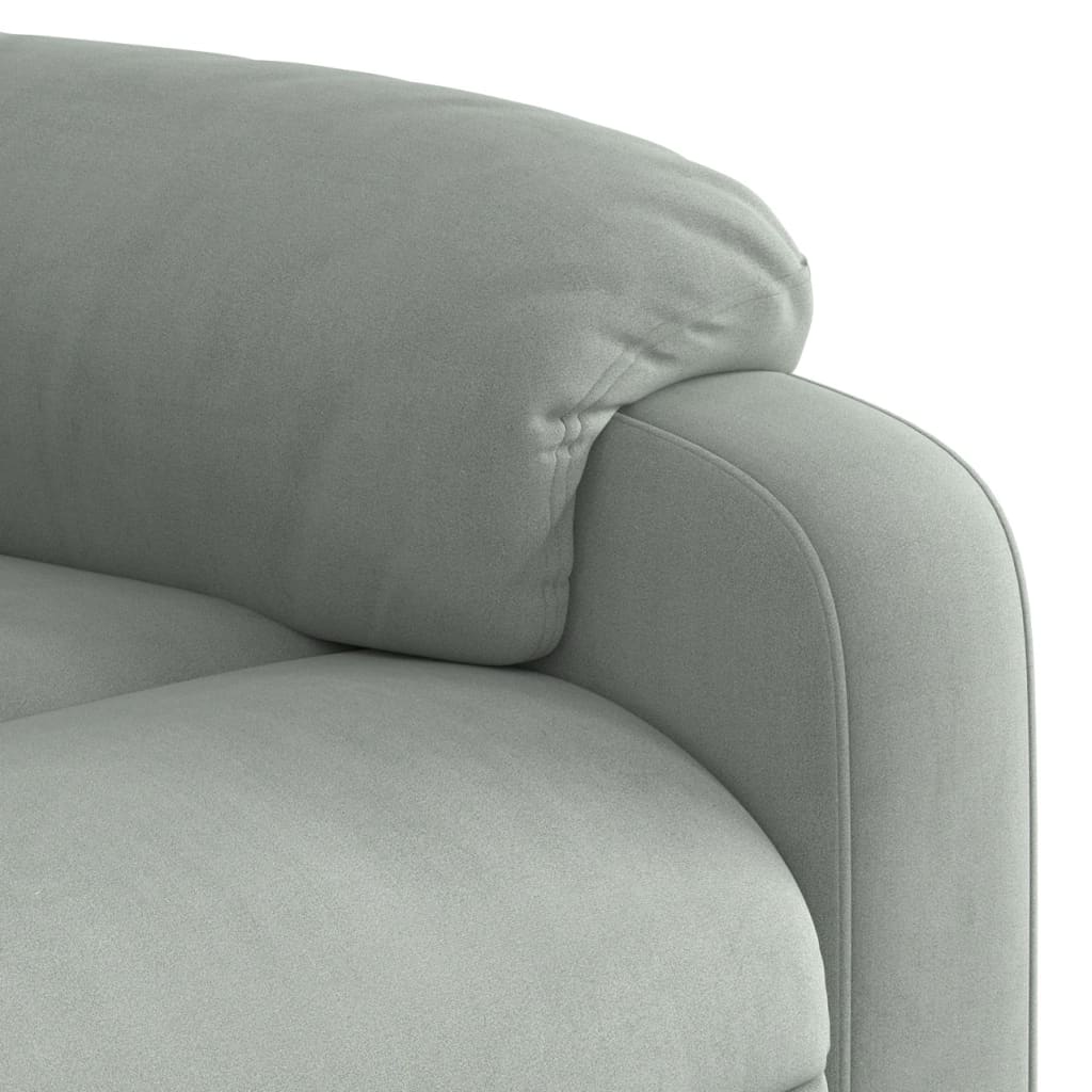 Electric Massage Chair Light Grey Velvet
