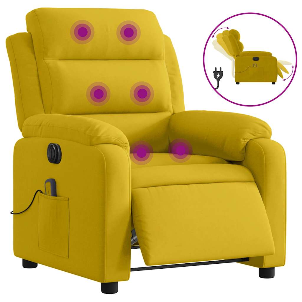 Massagesessel Elektrisch Gelb Samt