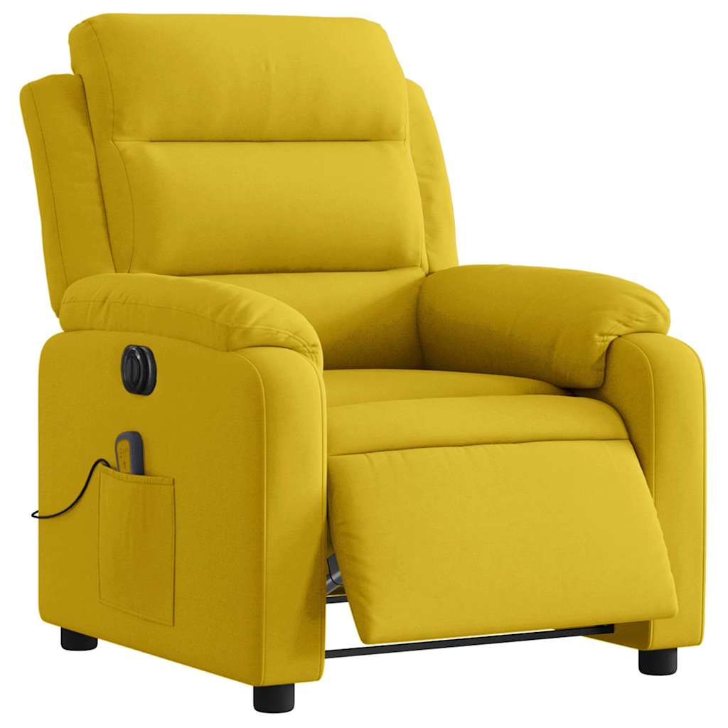 Massagesessel Elektrisch Gelb Samt