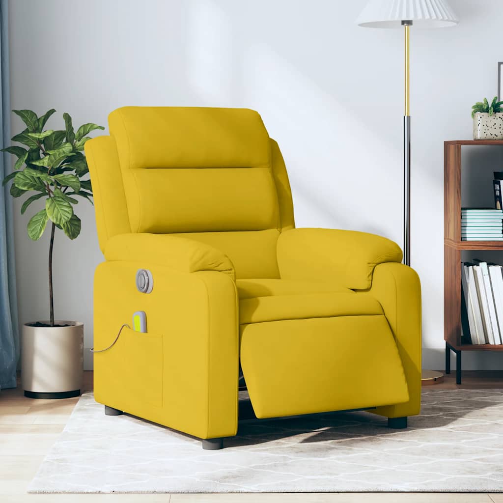 Massagesessel Elektrisch Gelb Samt