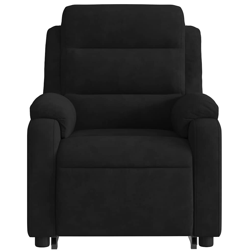 Massagesessel mit Aufstehhilfe Schwarz Samt