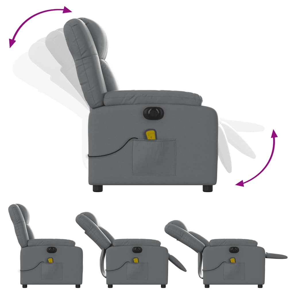 Fauteuil de massage électrique en similicuir gris