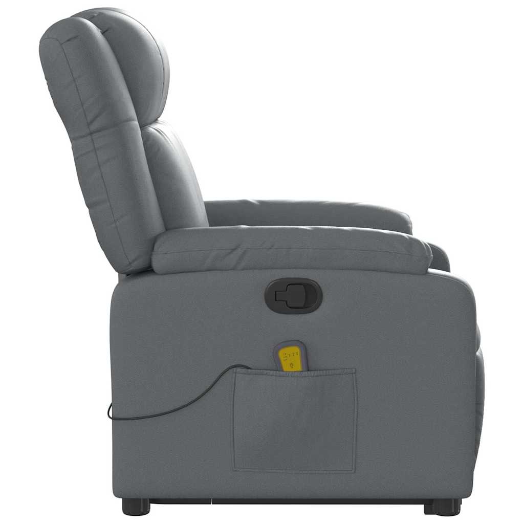 Fauteuil de massage avec aide à la verticalisation, cuir synthétique gris