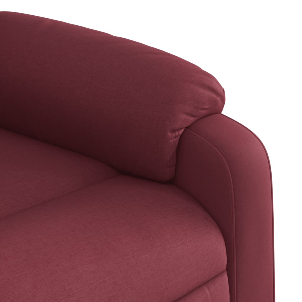 Electric recliner chair wine red fabric