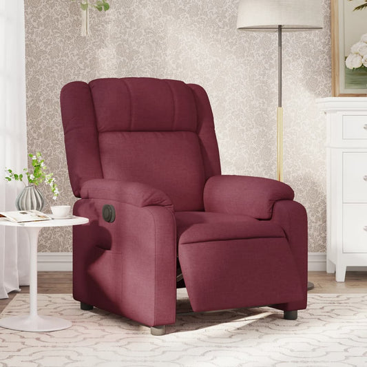 Electric recliner chair wine red fabric