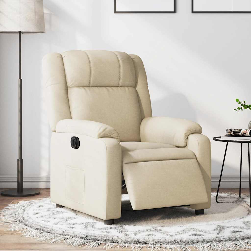 Relaxsessel Elektrisch Creme Stoff