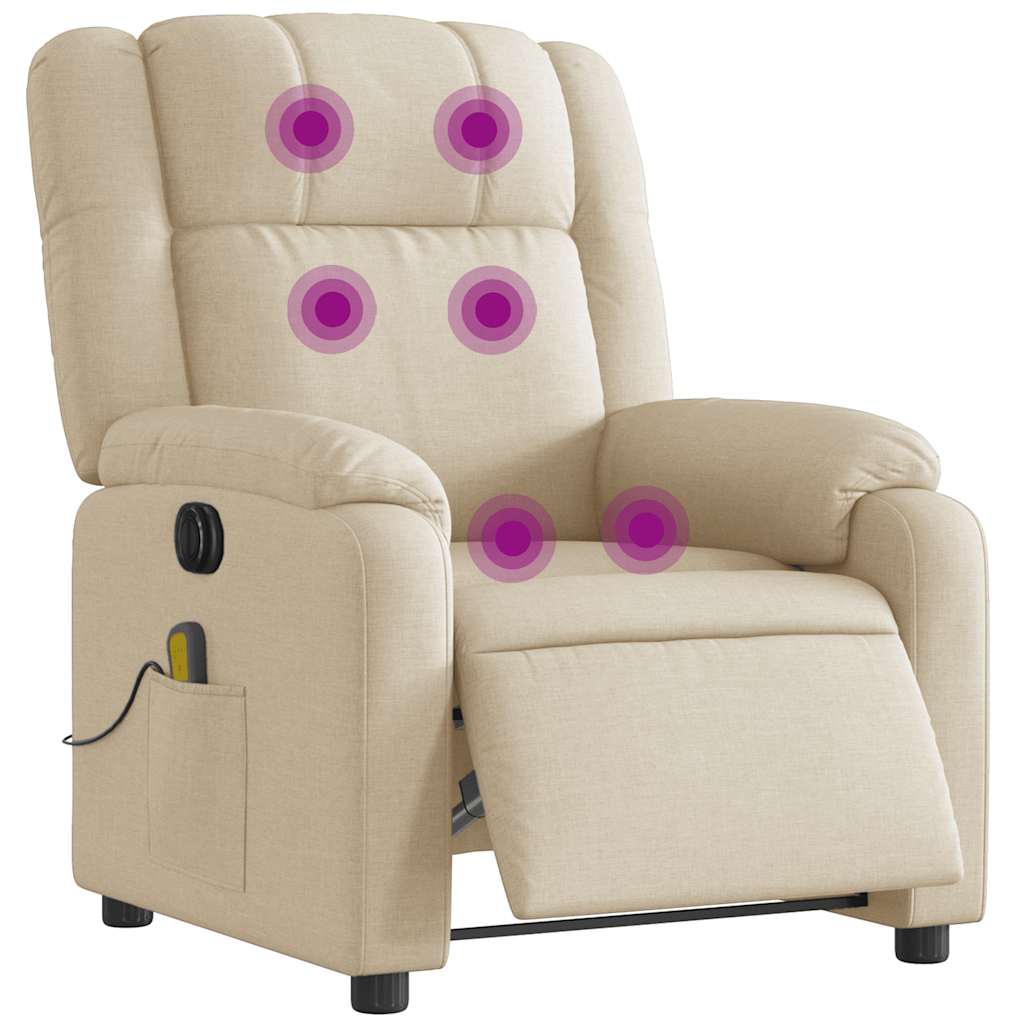 Massagesessel Elektrisch Creme Stoff