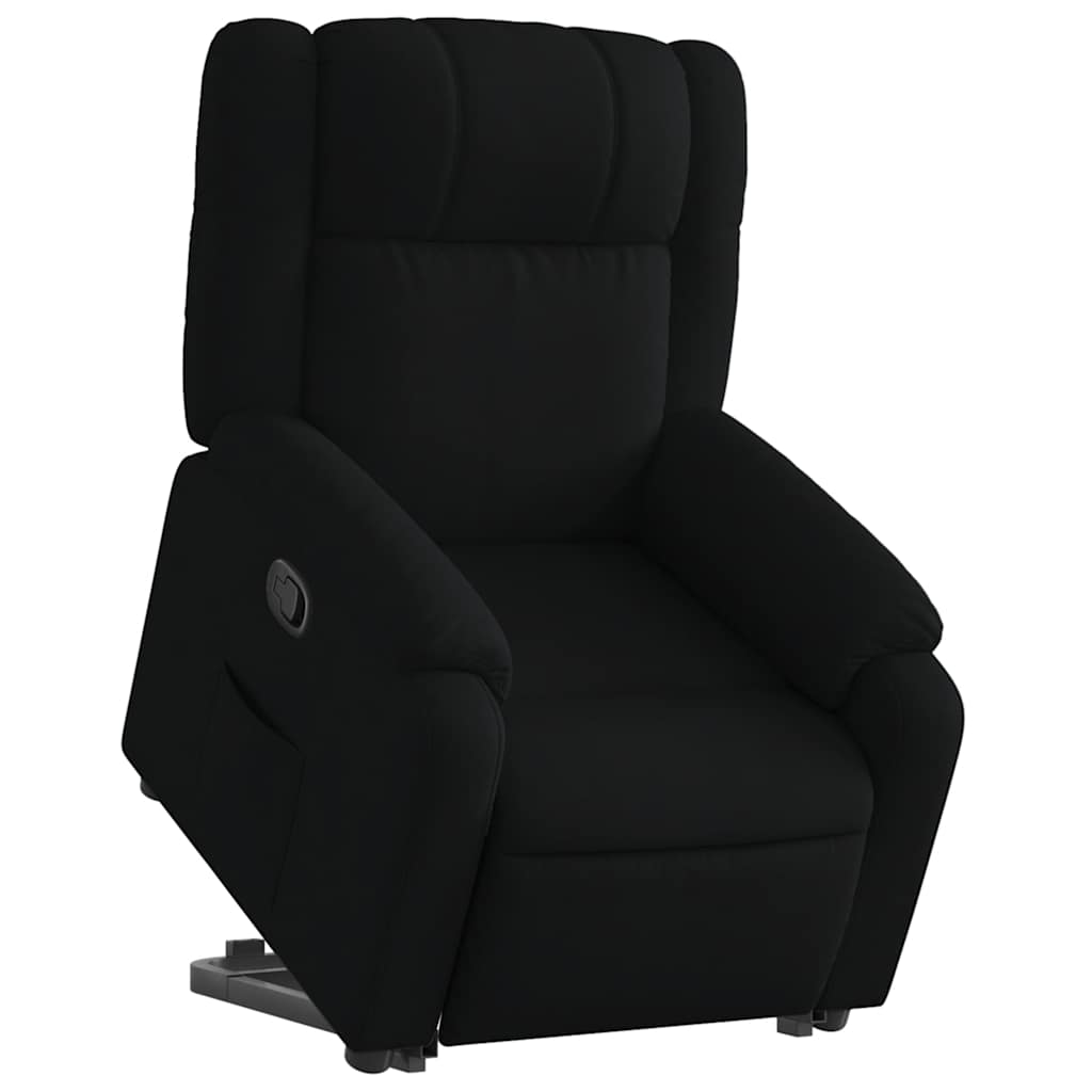 Relaxsessel mit Aufstehhilfe Schwarz Stoff