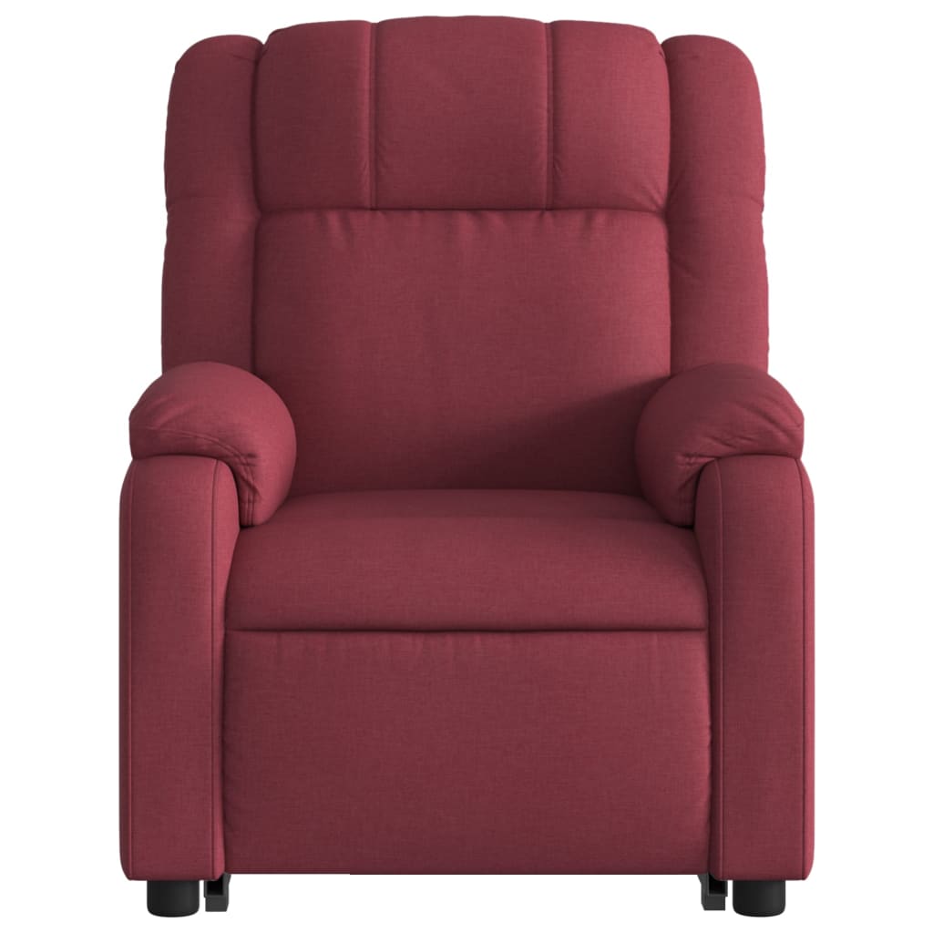 Fauteuil relax avec releveur électrique en tissu rouge vin