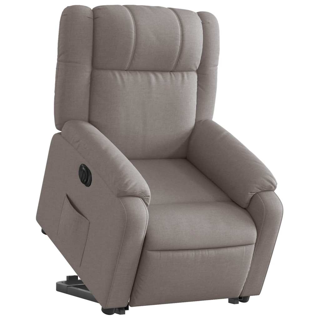 Relaxsessel mit Aufstehhilfe Elektrisch Taupe Stoff