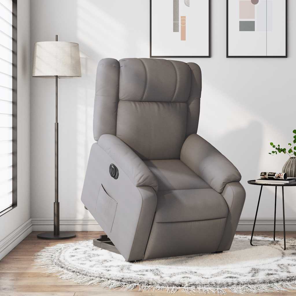 Relaxsessel mit Aufstehhilfe Elektrisch Taupe Stoff