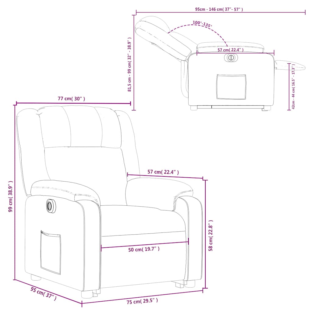 Relaxsessel mit Aufstehhilfe Elektrisch Taupe Stoff