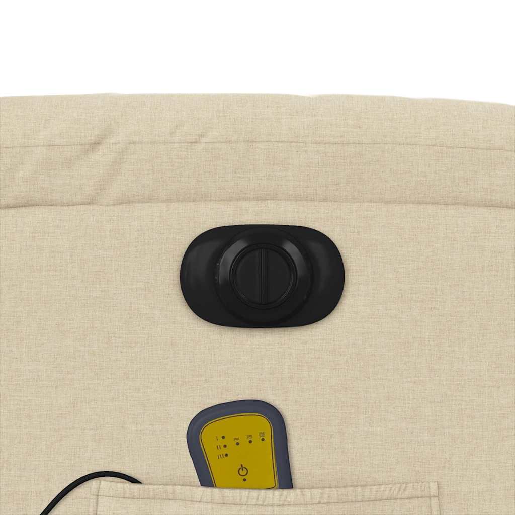 Elektrischer Massagesessel mit Aufstehhilfe Creme Stoff