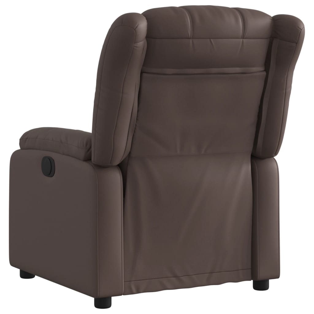Fauteuil inclinable électrique en simili cuir marron
