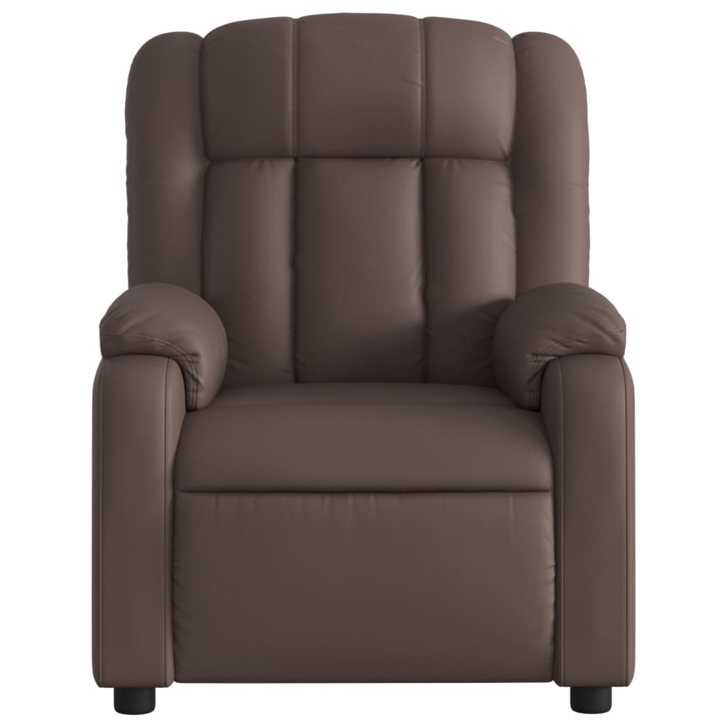Fauteuil inclinable électrique en simili cuir marron