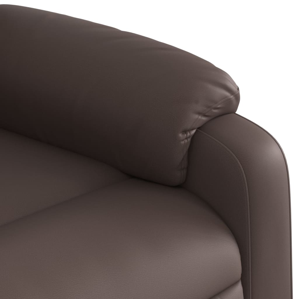 Fauteuil inclinable électrique en simili cuir marron