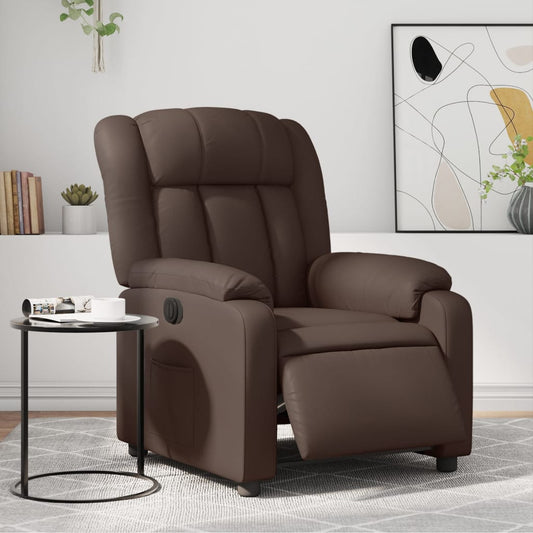 Fauteuil inclinable électrique en simili cuir marron