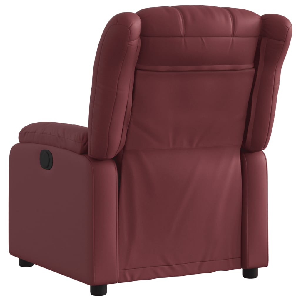 Electric recliner chair wine red artificial leather