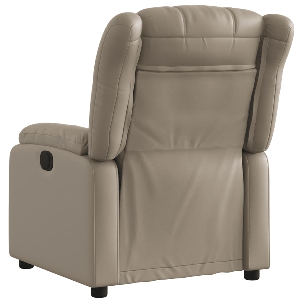 Fauteuil inclinable électrique en cuir artificiel marron cappuccino