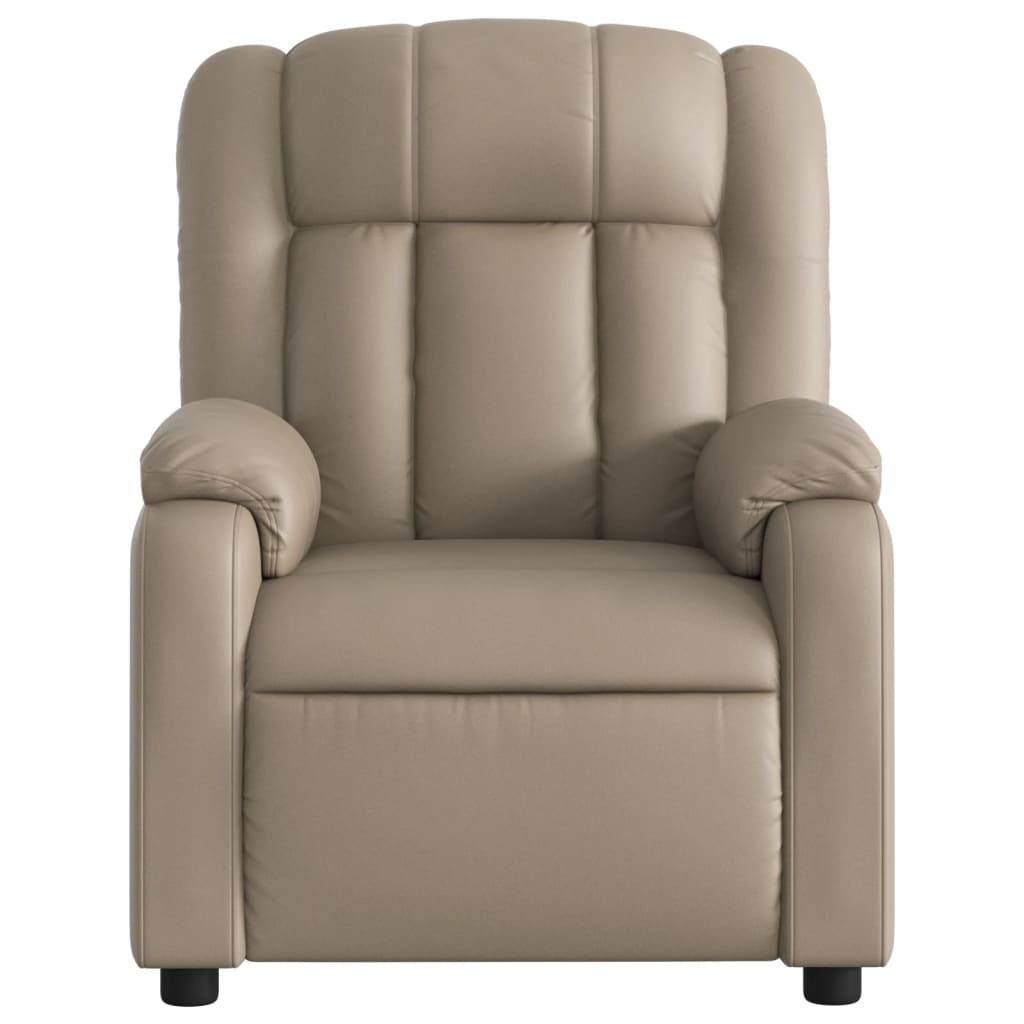 Fauteuil inclinable électrique en cuir artificiel marron cappuccino