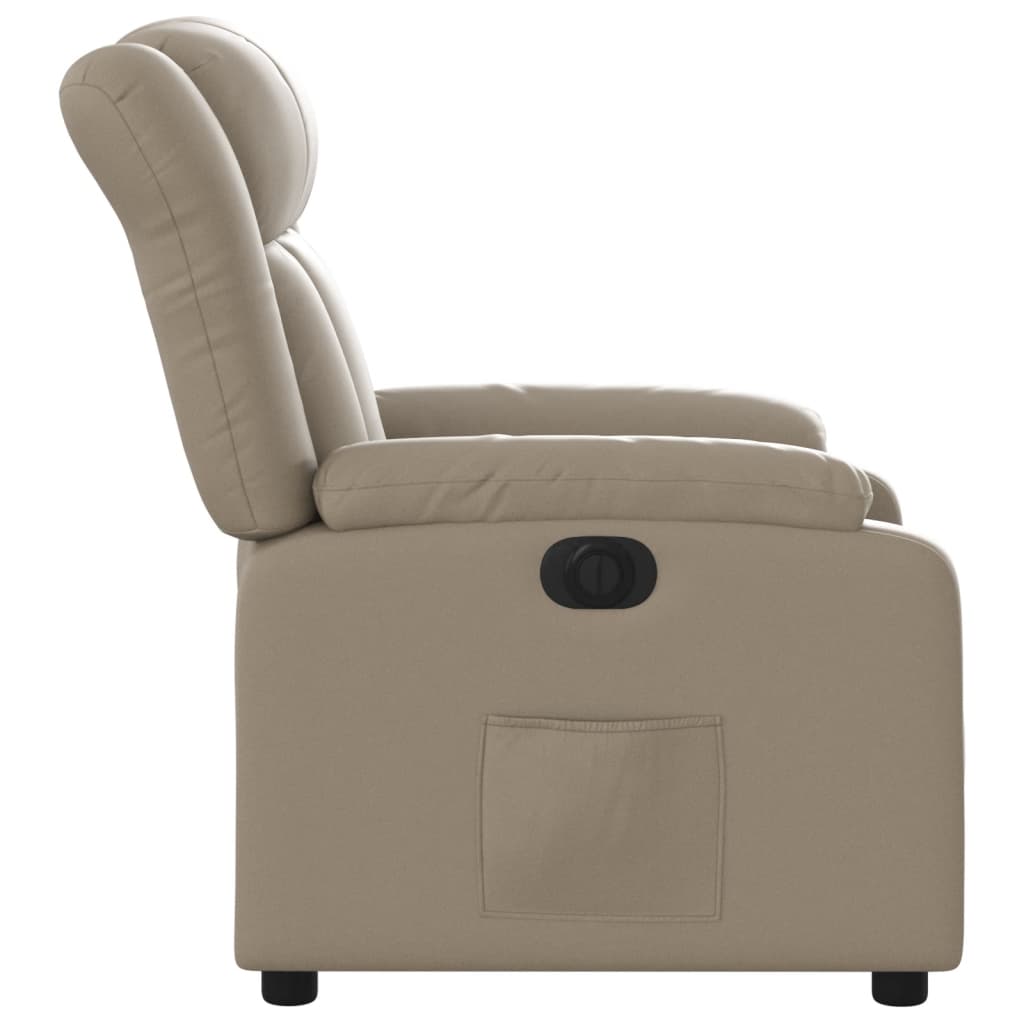 Fauteuil inclinable électrique en cuir artificiel marron cappuccino