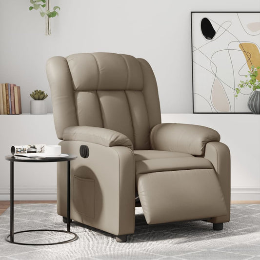 Fauteuil inclinable électrique en cuir artificiel marron cappuccino