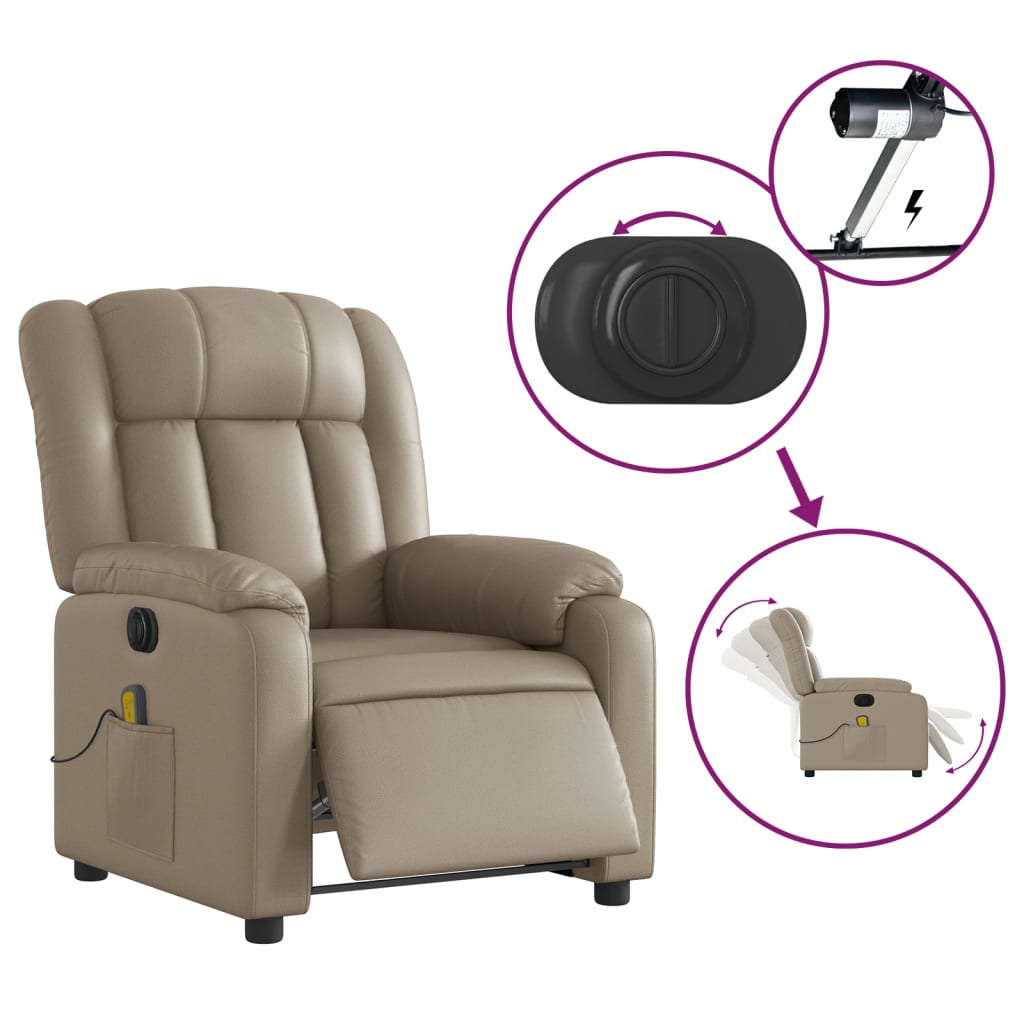 Massagesessel Elektrisch Cappuccino Kunstleder