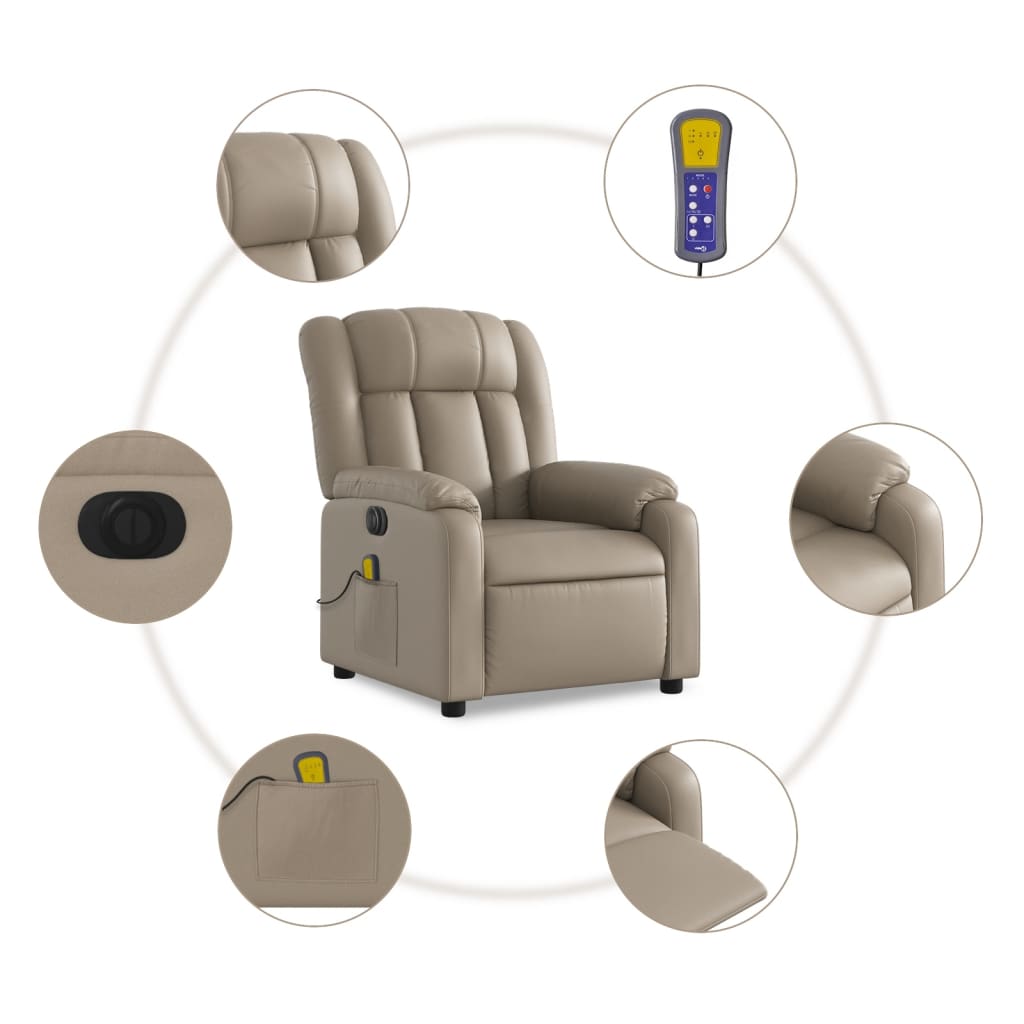 Massagesessel Elektrisch Cappuccino Kunstleder