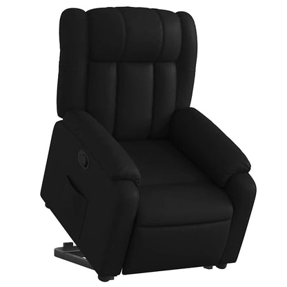 Relaxsessel mit Aufstehhilfe Schwarz Kunstleder