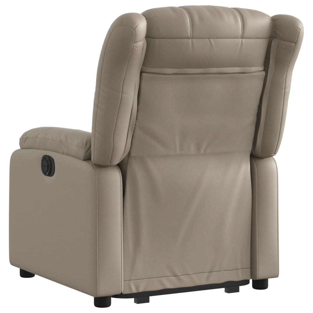 Fauteuil inclinable avec aide à la position debout en cuir artificiel marron cappuccino