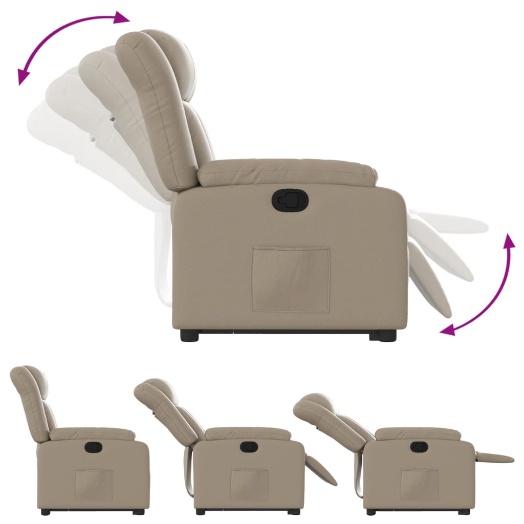 Fauteuil inclinable avec aide à la position debout en cuir artificiel marron cappuccino