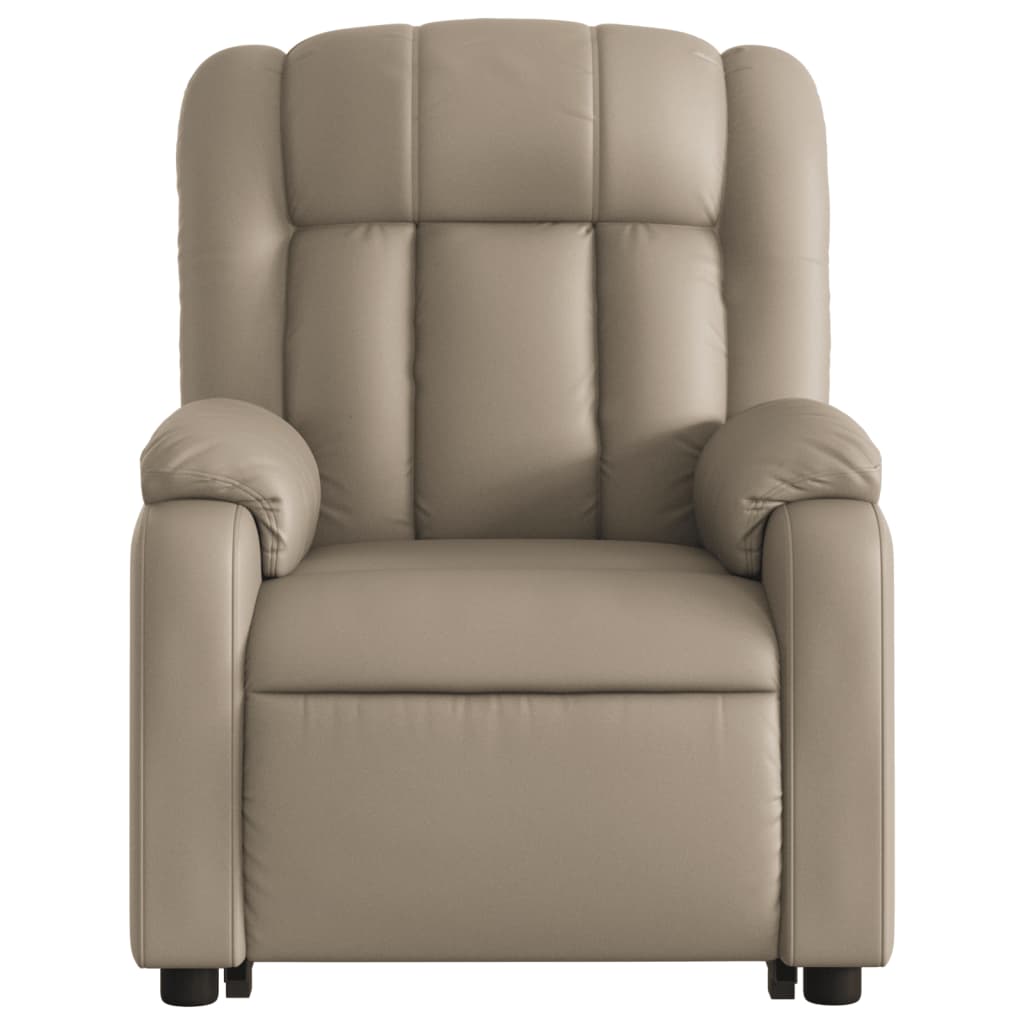 Fauteuil inclinable avec aide à la position debout en cuir artificiel marron cappuccino