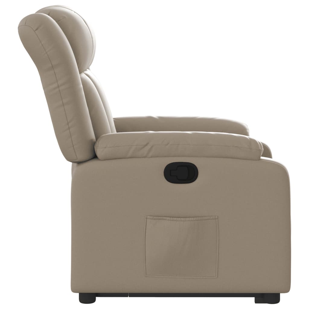 Fauteuil inclinable avec aide à la position debout en cuir artificiel marron cappuccino