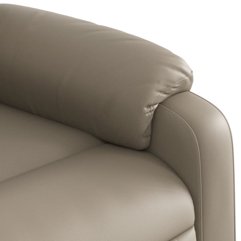 Fauteuil inclinable avec aide à la position debout en cuir artificiel marron cappuccino