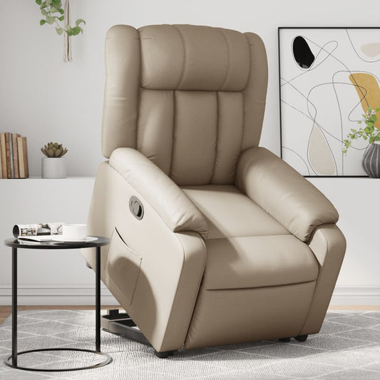 Fauteuil inclinable avec aide à la position debout en cuir artificiel marron cappuccino